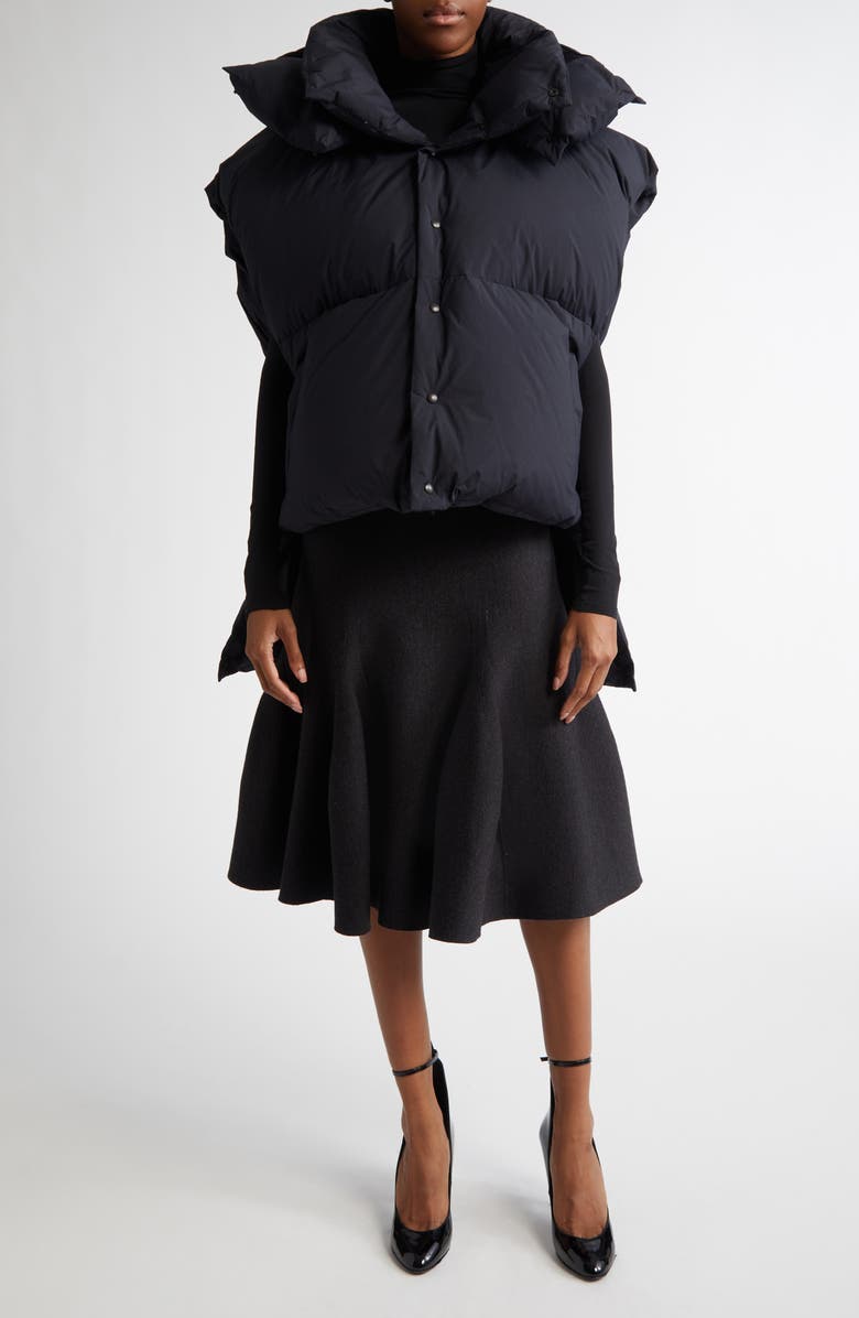 Alaïa Hooded Down Puffer Vest, Alternate, color, 