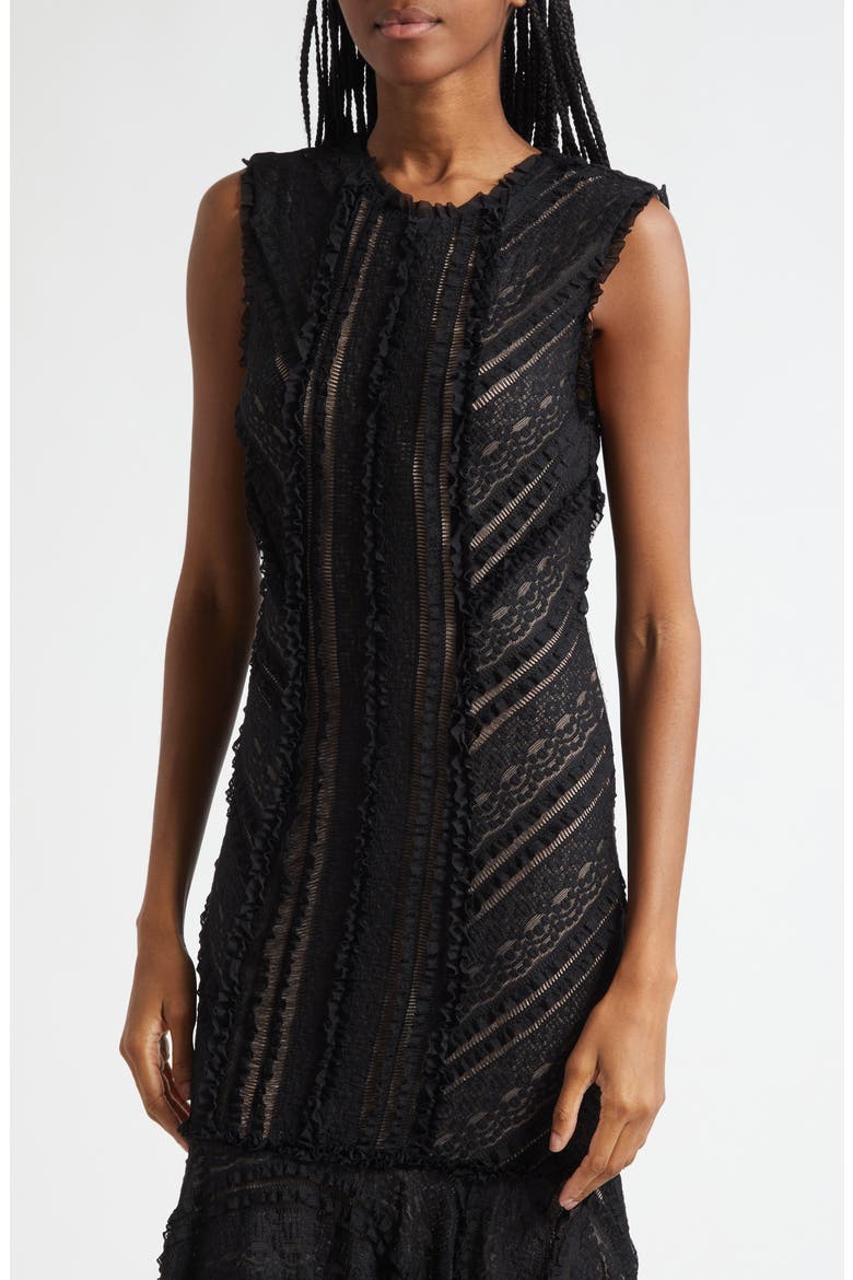 Maceio Stretch Lace Tiered Maxi Dress, Alternate, color, BLACK