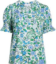 SUGARLIPS Merryn Floral Split Neck Cotton Top