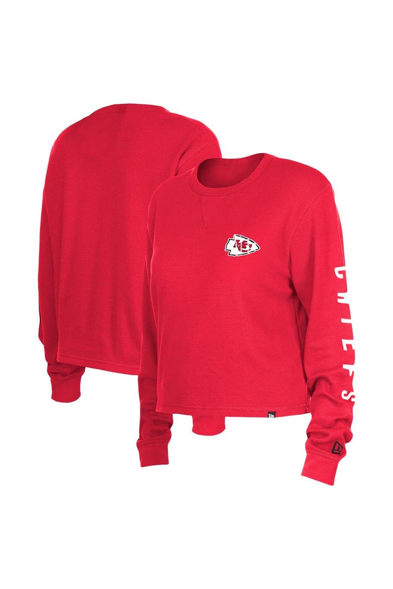 Women's New Era  Red Kansas City Chiefs Thermal Crop Long Sleeve T-Shirt, Main, color, Red