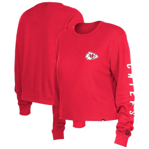 Women's New Era  Red Kansas City Chiefs Thermal Crop Long Sleeve T-Shirt