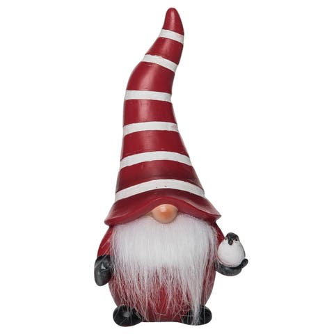 Multicolored Christmas White Striped Gnome Decor