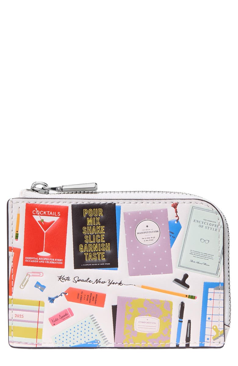 Kate Spade New York Best Seller Mini Zip Card Case, Main, color, Cream Multi