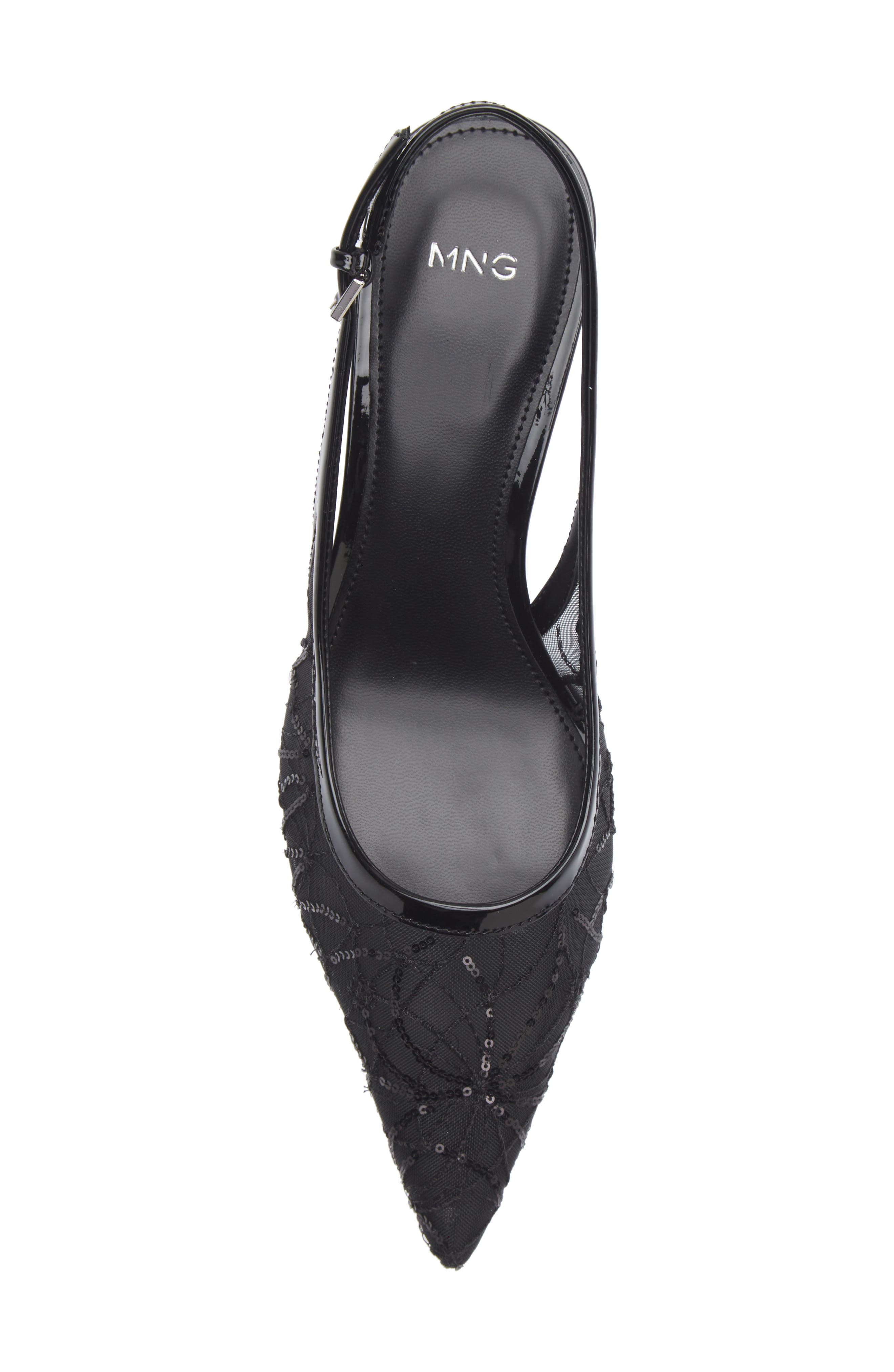 MANGO Lorio Slingback Kitten Heel Pump, Alternate, color, Black
