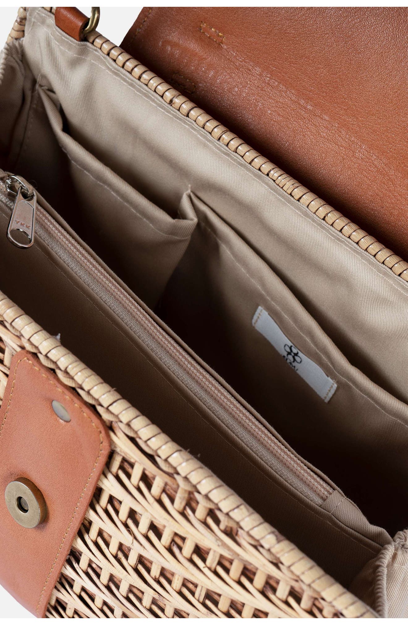 Jelavu Jackie Rattan Handbag, Alternate, color, Tan