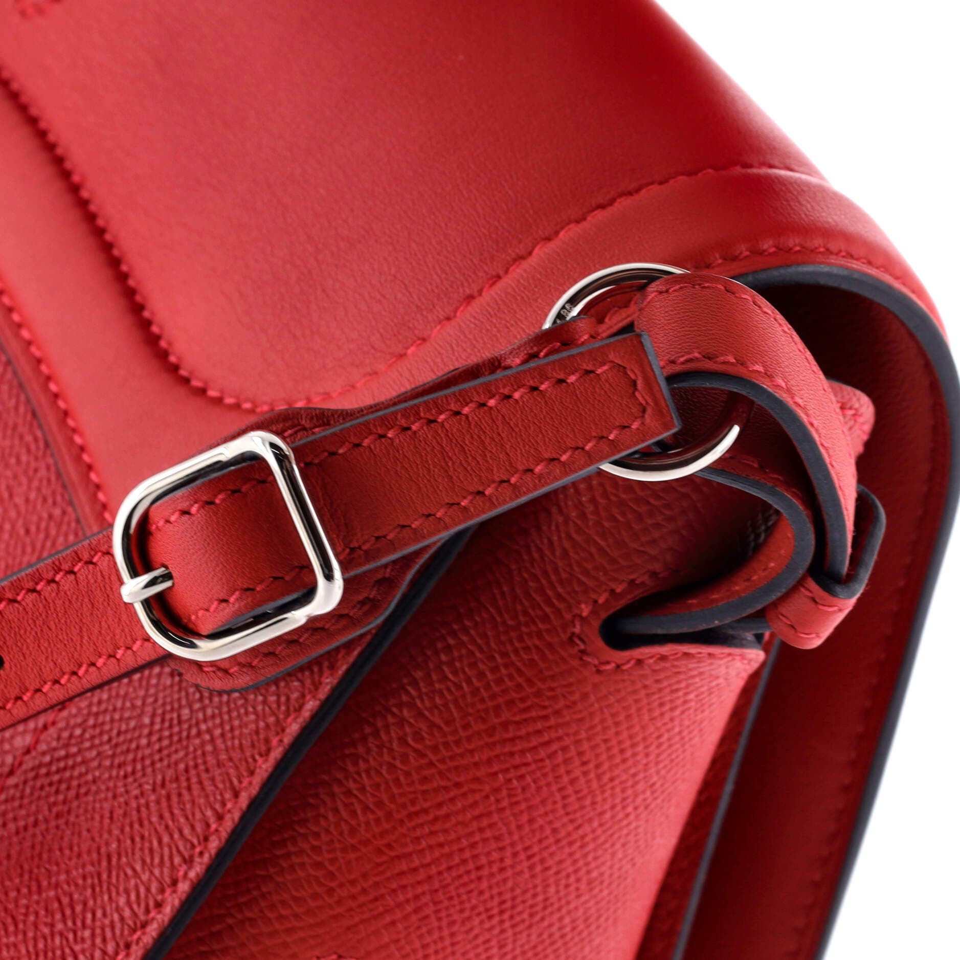 Pre-Owned Hermes Harnais Shoulder Bag Epsom and Swift, Alternate, color, Red