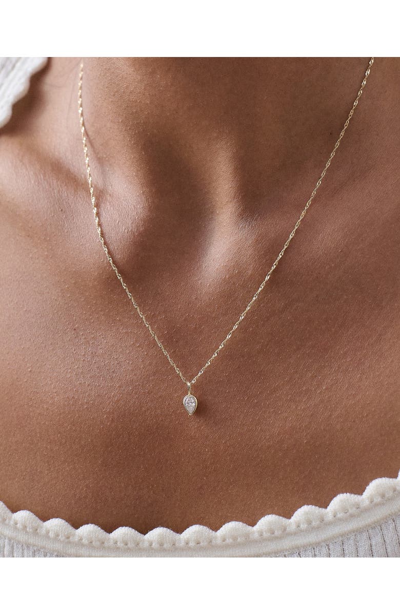 Edge of Ember Pear Cut Diamond Necklace, Alternate, color, Pearl