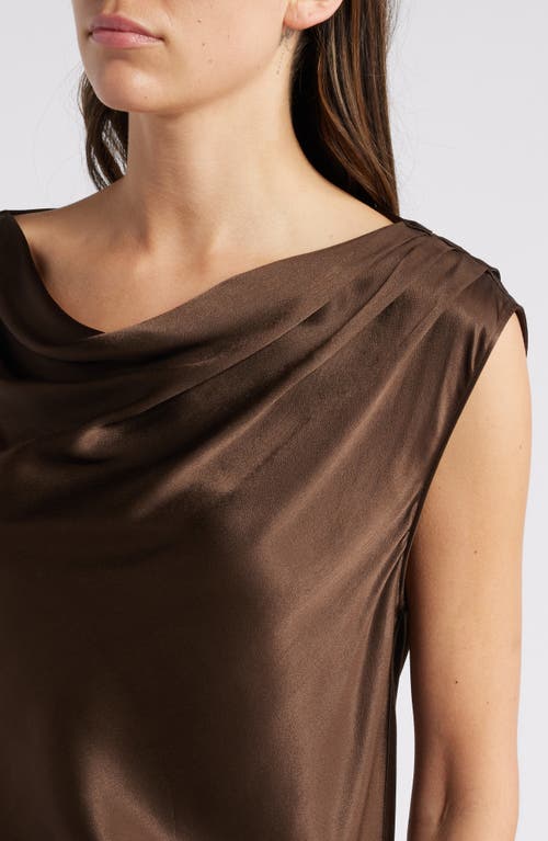 Rails Lilly Cowl Neck Satin Top In Dark Moss