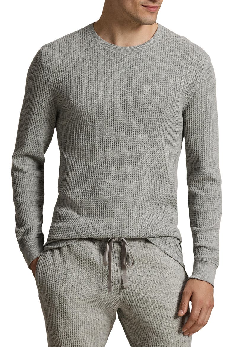 Premium Long Sleeve Thermal Sleep Shirt, Main, color, ANDOVER HEATHER
