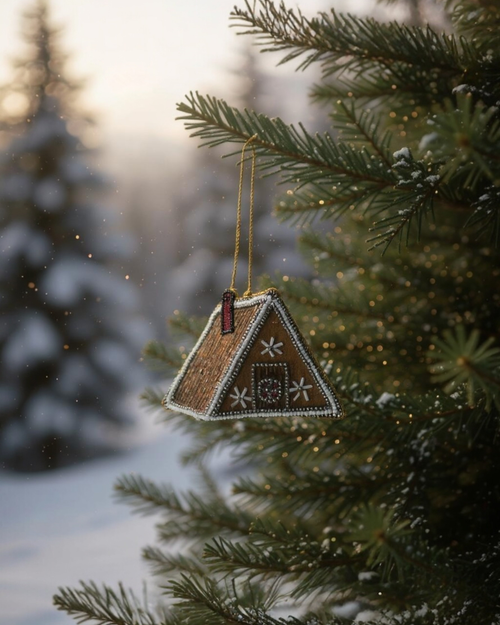 Pillowpia Gingerbread Cabin Ornament Set In Multi