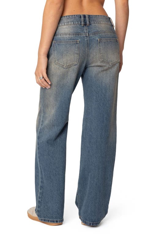Shop Edikted Jesi Low Rise Wide Leg Jeans In Blue