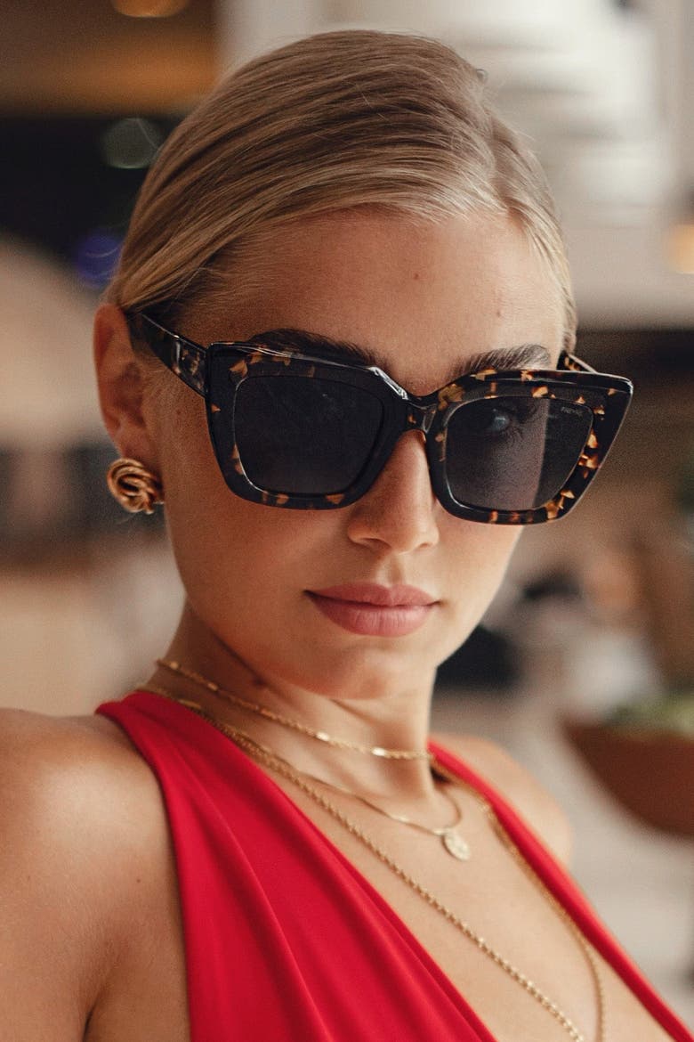 Portofino Cat Eye Sunglasses, Alternate, color, Tortoise