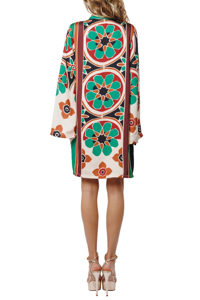 Iriza Long Sleeve Shift Dress, Alternate, color, GREEN MULTI
