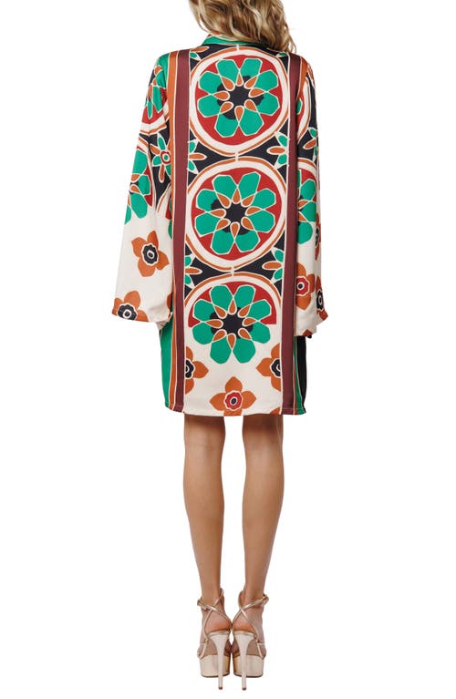 Ciebon Iriza Long Sleeve Shift Dress In Multi