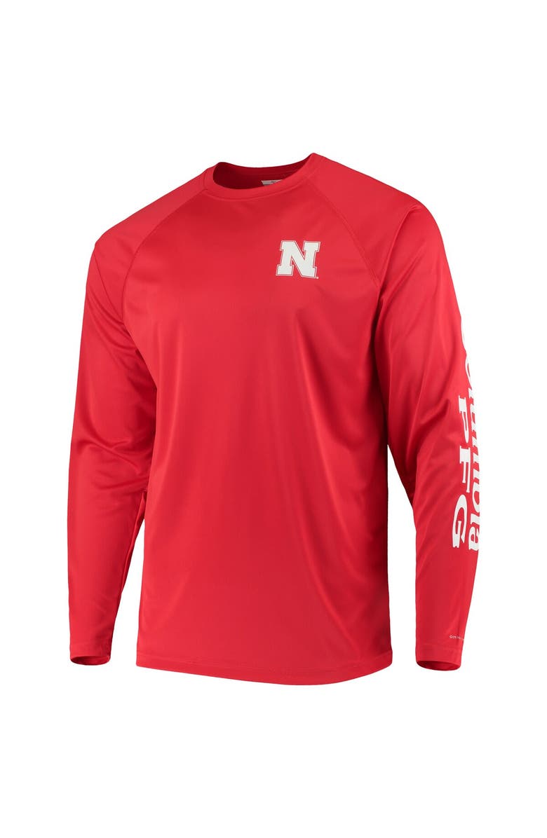 Columbia Men's Columbia Scarlet Nebraska Huskers Terminal Tackle Omni-Shade Raglan Long Sleeve T-Shirt, Alternate, color, 