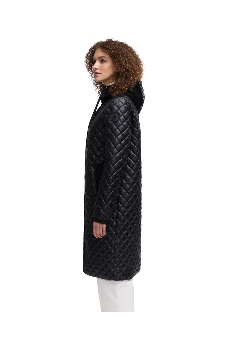 Peridot Diamond Quilted Longline Shacket, Alternate, color, Black