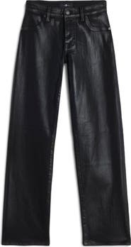 Seven Calie Coated Mid Rise Straight Leg Jeans