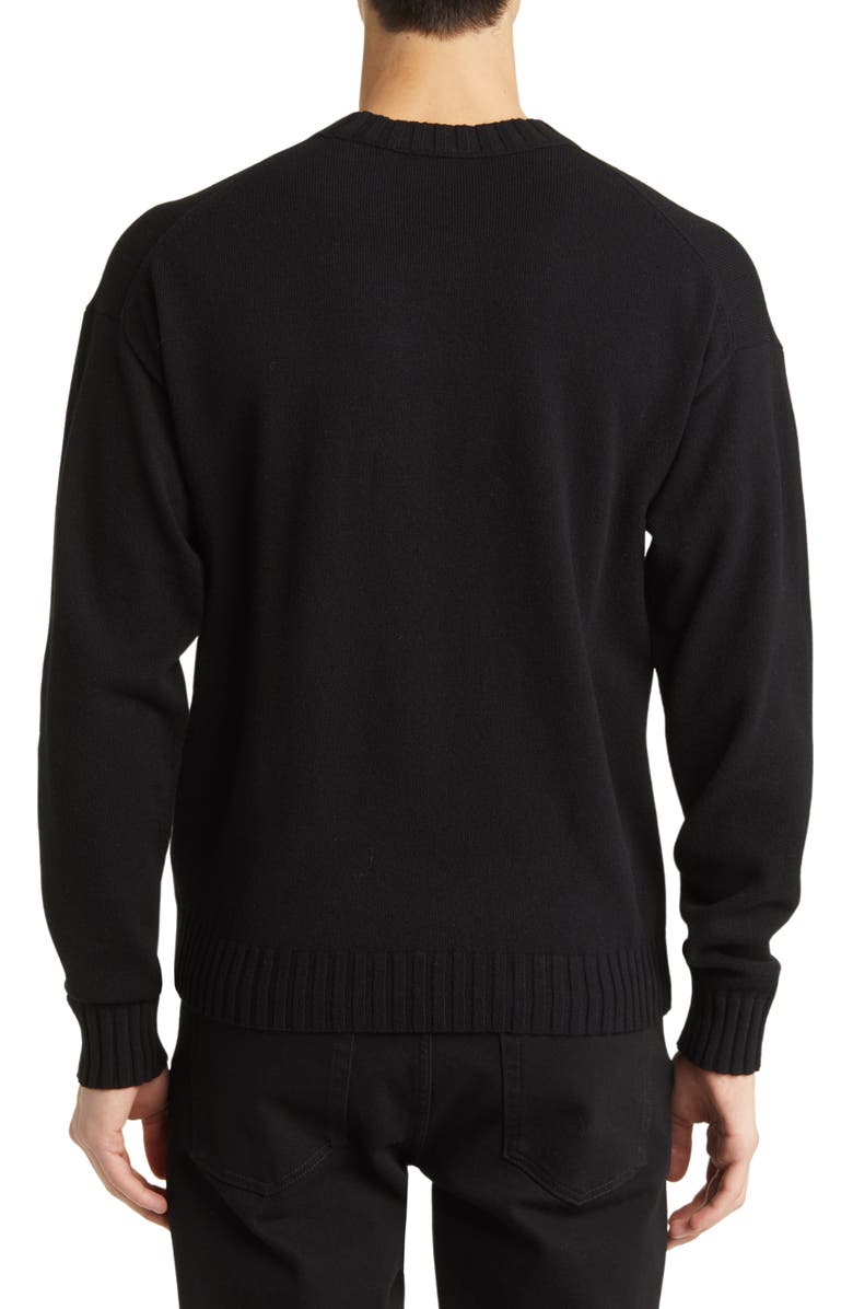 HUGO San Cassio Stacked Logo Wool Blend Crewneck Sweater, Alternate, color, 