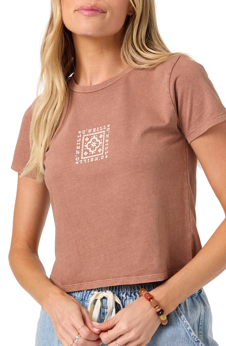 O'Neill Radiant Cotton Crop Graphic T-Shirt, Alternate, color, Carob Brown