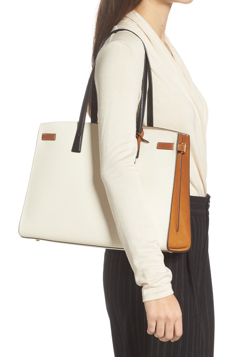 Tory Burch Walker Colorblock Leather Satchel, Alternate, color,