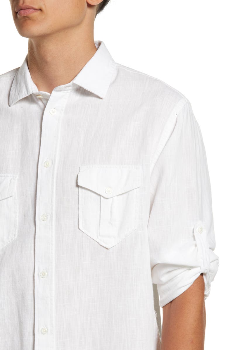Billy Reid Westmoreland Scout Standard Fit Cotton & Linen Button-Up Shirt, Alternate, color, 