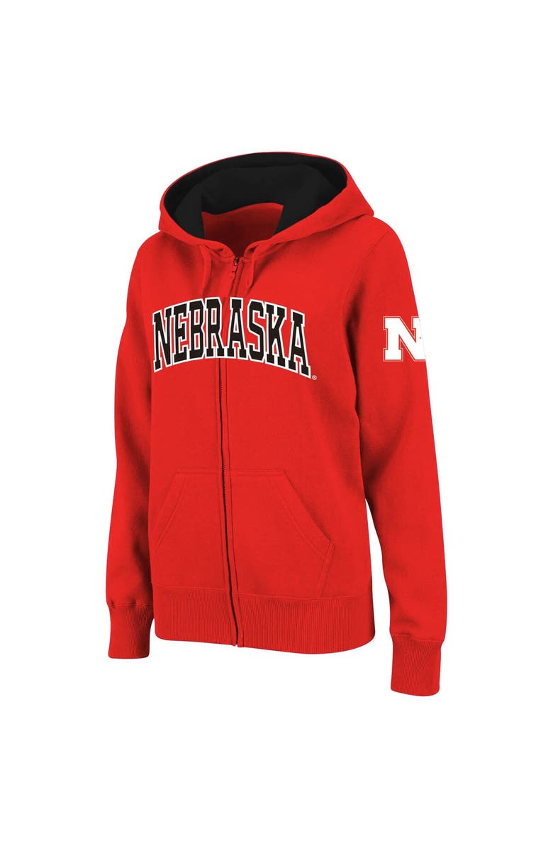 COLOSSEUM Women's Stadium Athletic Scarlet Nebraska Huskers Arched Name Full-Zip Hoodie, Main, color, Red
