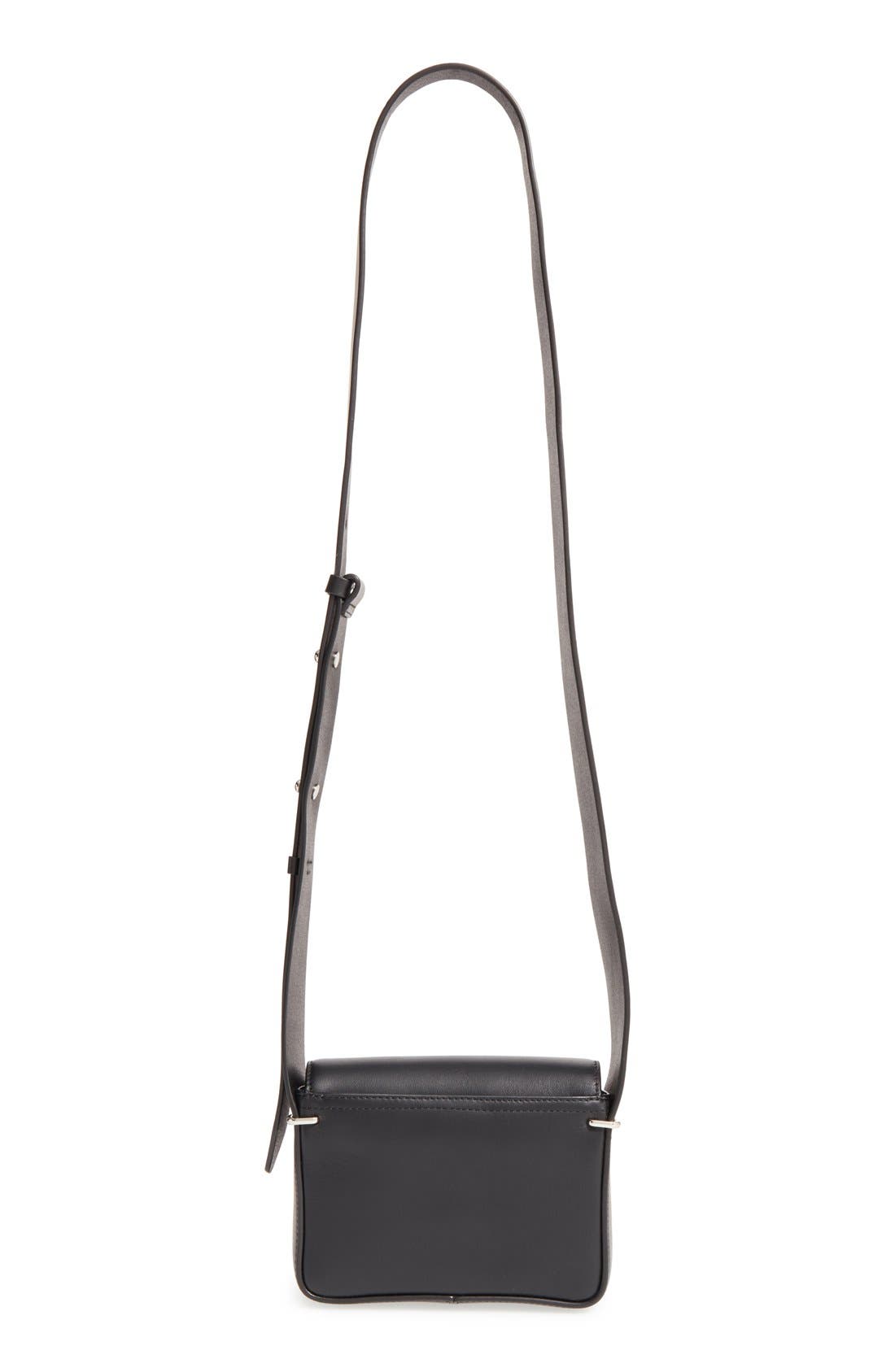 'Mini Alix' Leather Shoulder Bag, Alternate, color, BLACK