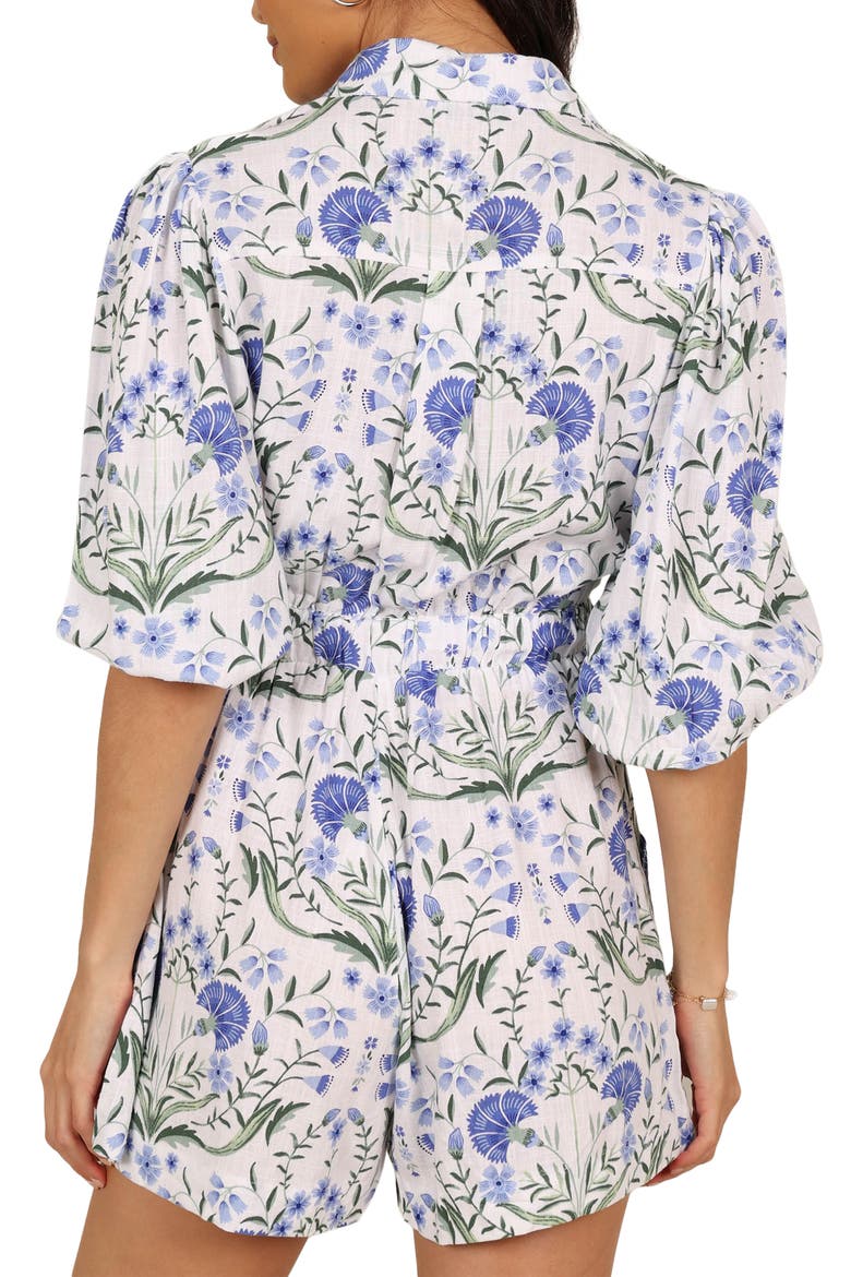 Annie Button Front Romper, Alternate, color, BLUE FLORAL