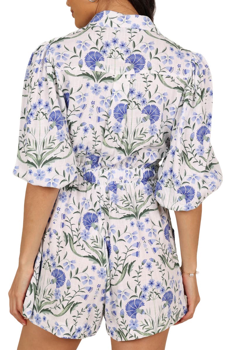 Petal & Pup Annie Button Front Romper, Alternate, color, Blue Floral