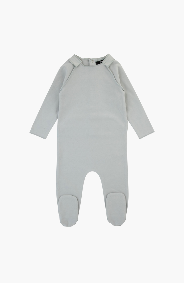 NoggiWear Side Ruffle Footie, Main, color, Pale Blue