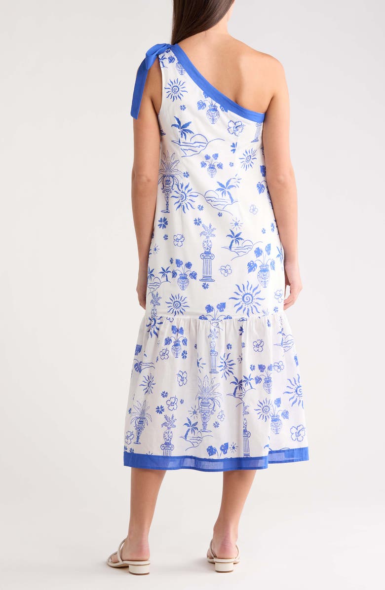 SUGARLIPS Alvina Tropics Nicol One-Shoulder Maxi Dress, Alternate, color, Blue-White