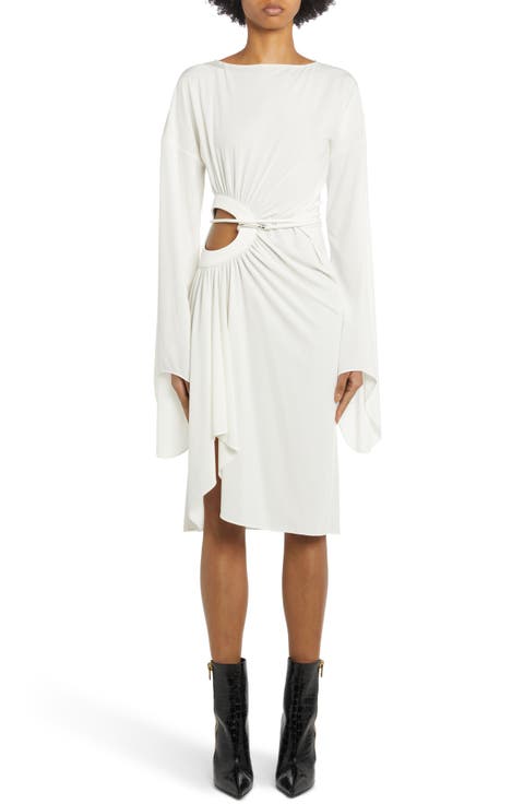 Cutout Waist Asymmetric Jersey Dress