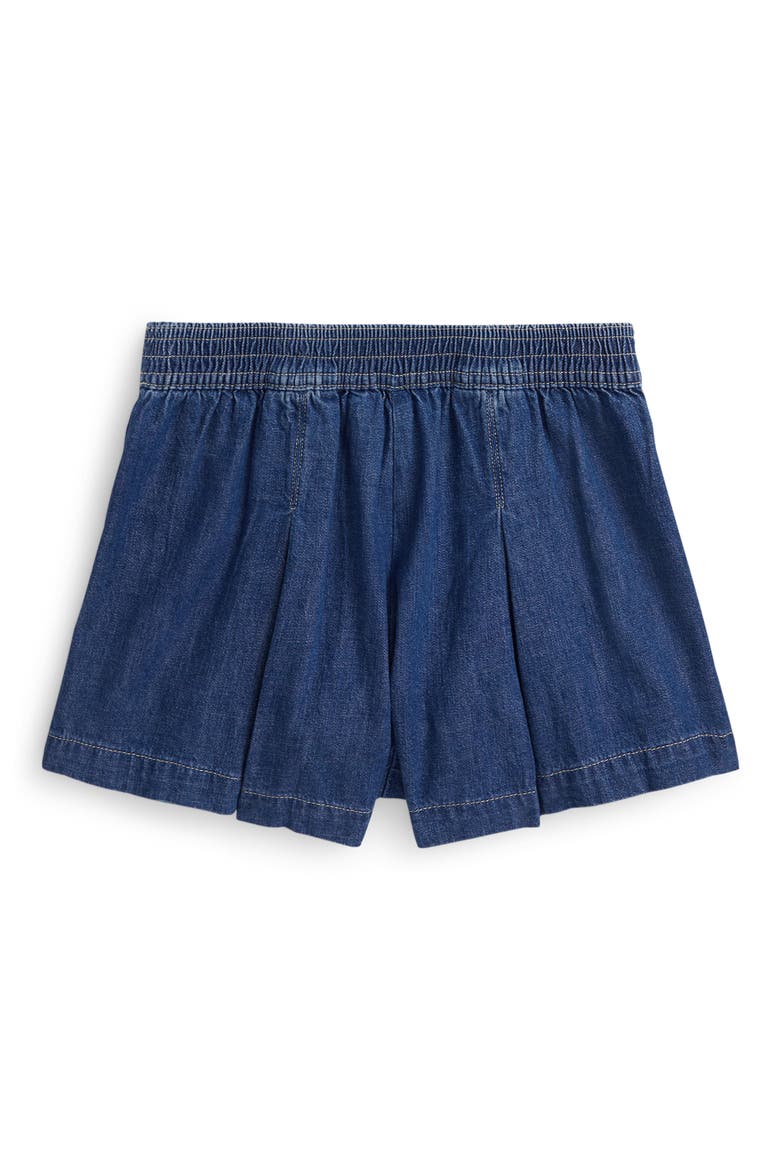 Kids' Pleated Denim Wrap Skort, Alternate, color, BLUE