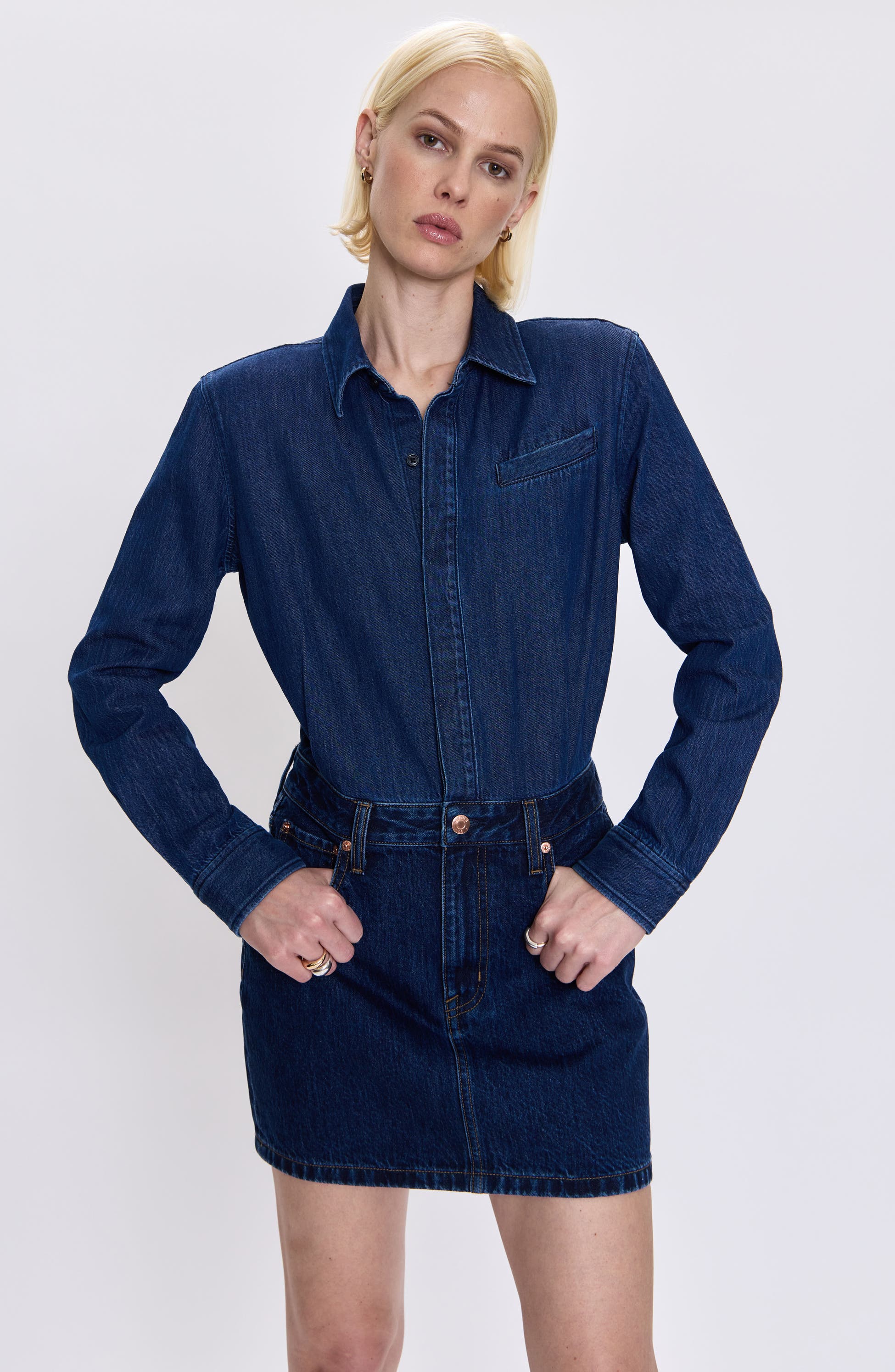 Pixie Long Sleeve Denim Minidress
