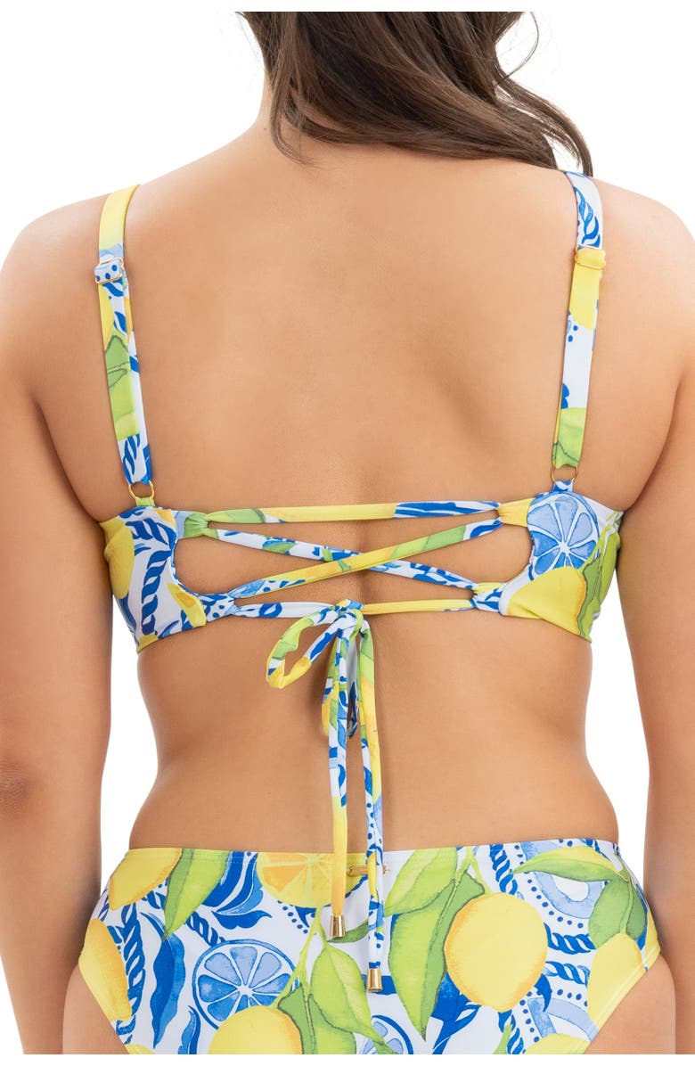 Kenny Flowers The Positano - Lemon Print Underwire Bikini Top, Alternate, color, White