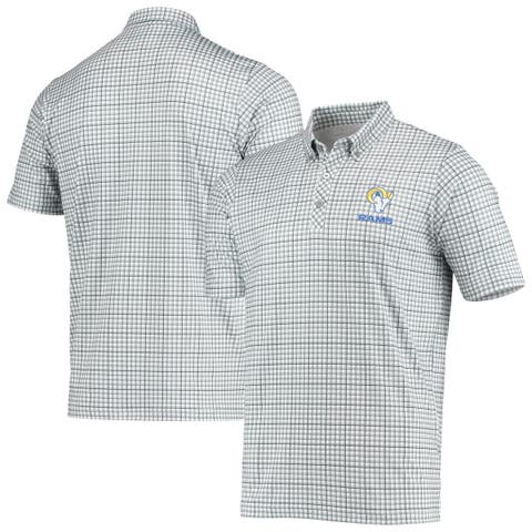Men's Antigua Gray/Black Los Angeles Rams Deliver Button-Down Polo