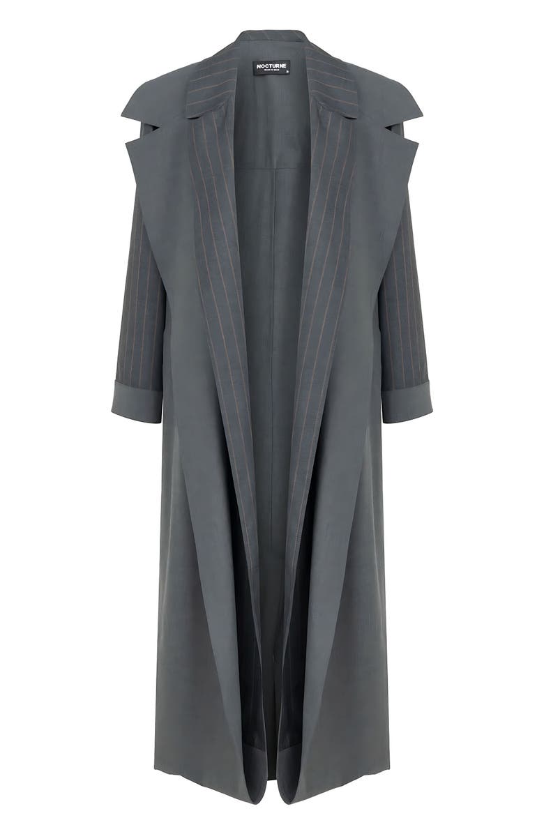 Nocturne Striped Double Breasted Trench Coat, Alternate, color, 