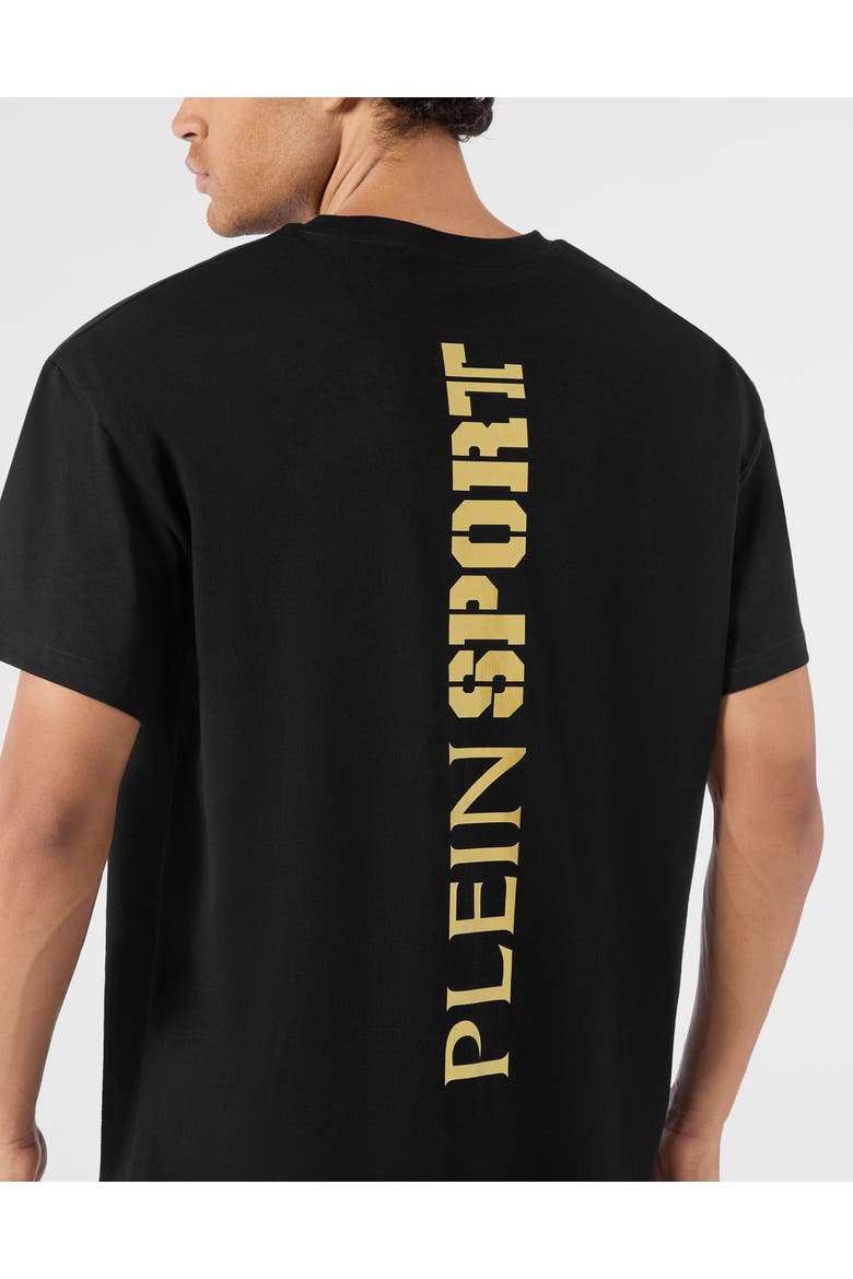 T-Shirt Round Neck Ss Logo Men, Alternate, color, black/lightgold