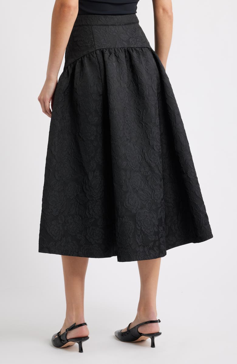 Caslon<sup>®</sup> Floral Jacquard Full Midi Skirt, Alternate, color, Black Jacquard