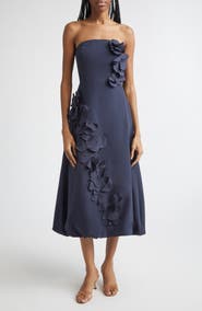 Ramy Brook Zaria Floral Strapless Midi Dress