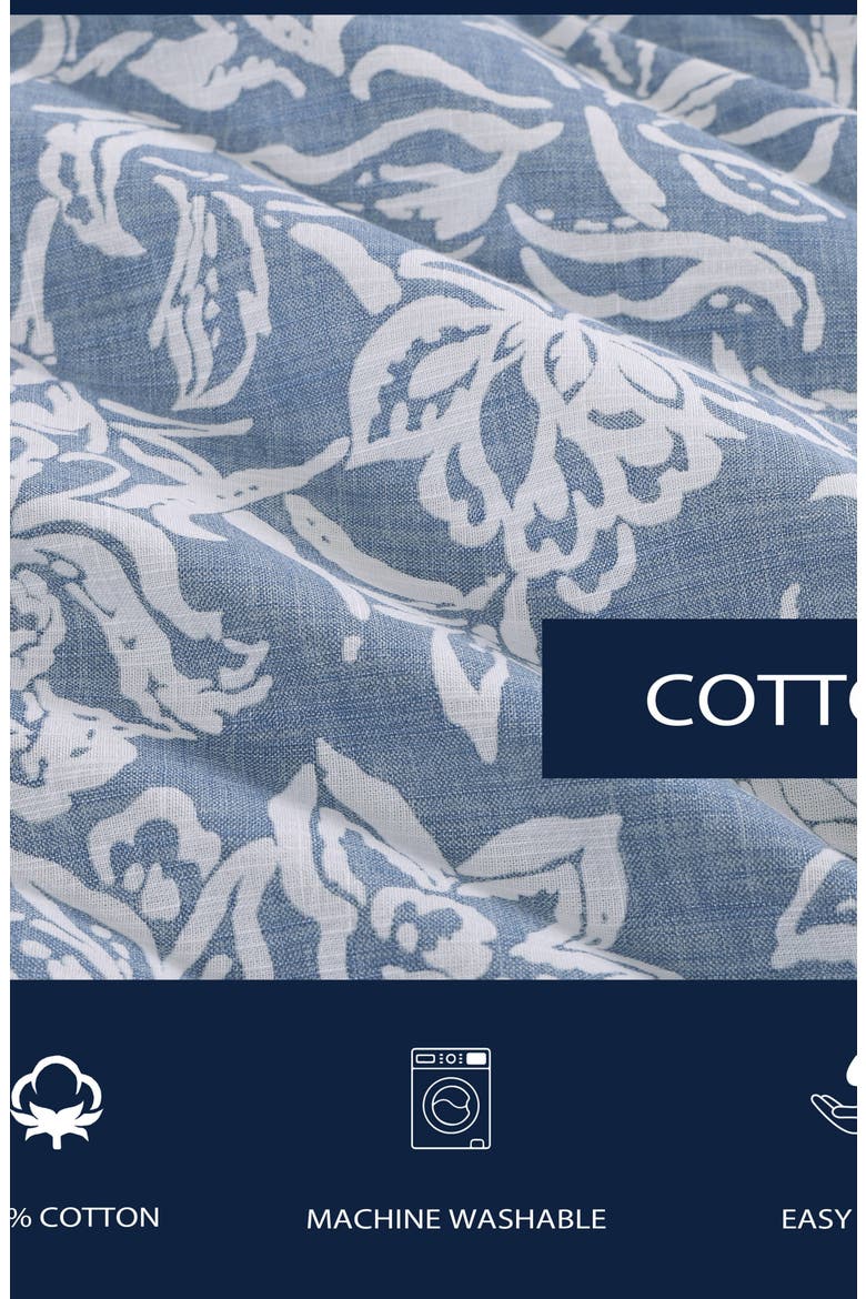 Tortola Floral Print Cotton Comforter & Sham Set, Alternate, color, CHAMBRAY BLUE