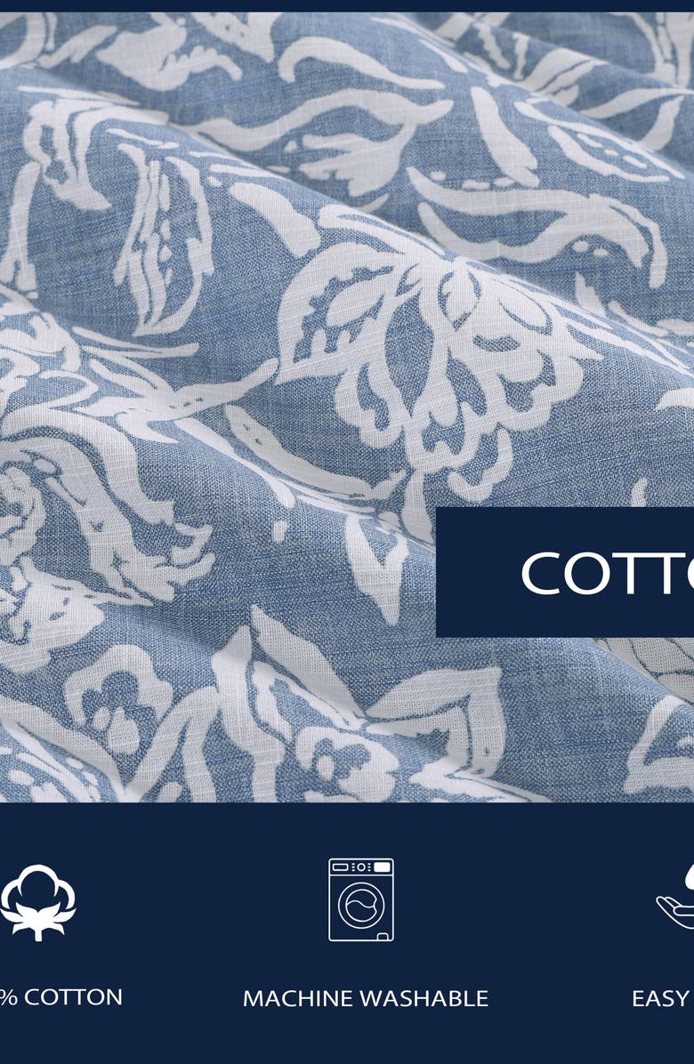 Nautica Tortola Floral Print Cotton Comforter & Sham Set, Alternate, color, Chambray Blue