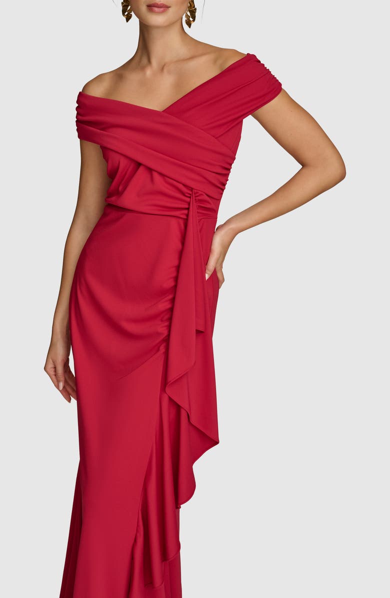 Donna Karan New York Ruffle Detail Off the Shoulder Gown, Alternate, color, 