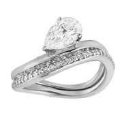 LuvMyJewelry Selena Silk Wave 1.4 Ct Pear Lab Grown Diamond Engagement Ring