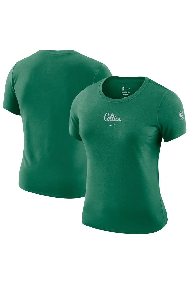 Women's Nike Kelly Green Boston Celtics Courtside Modest Cropped Tri-Blend T-Shirt, Main, color, Kelly Green