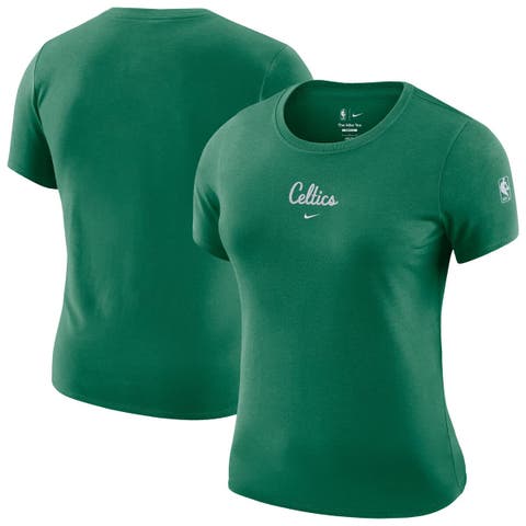 Women's Nike Kelly Green Boston Celtics Courtside Modest Cropped Tri-Blend T-Shirt