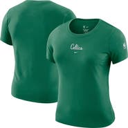Nike Women's Nike Kelly Green Boston Celtics Courtside Modest Cropped Tri-Blend T-Shirt