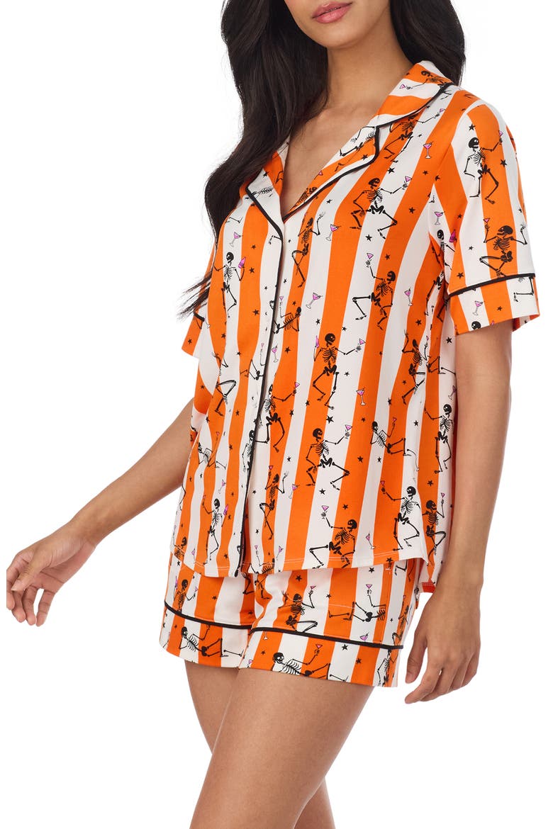 Print Boxer Pajamas, Alternate, color, ORANGE STRIPE