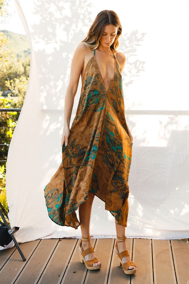 Classic Silk Dress Maeve, Alternate, color, Brown Paisley
