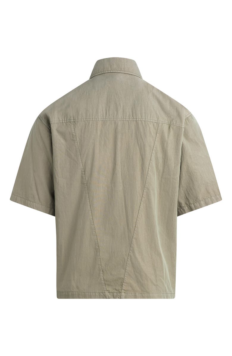Hudson Jeans Utility Oversize Short Sleeve Cotton & Nylon Snap-Up Shirt, Alternate, color, Laurel